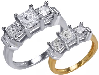 79% off 14K 2CTTW Certified Diamond 3-Stone Ring