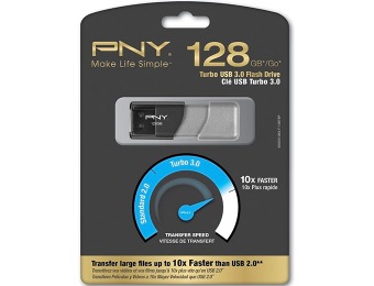 72% off PNY Turbo Plus 128GB USB 3.0 Flash Drive P-FD128TBOP-GE