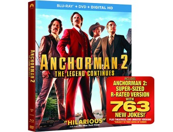 58% off Anchorman 2: The Legend Continues (Blu-ray + DVD + Digital)