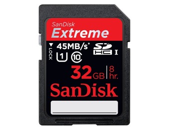 $73 off SanDisk Extreme 32GB SDHC UHS-I Memory Card