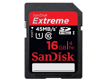 $37 off SanDisk Extreme 16GB SDHC Memory Card