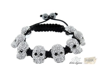 $115 off Divine Elegance Swarovski Crystal Macrame Skull Bracelet