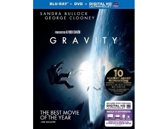 58% off Gravity (Blu-ray + DVD + UltraViolet Combo Pack)