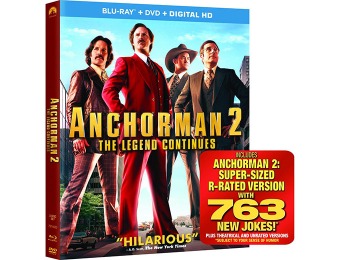 68% off Anchorman 2: The Legend Continues (Blu-ray + DVD + Digital)