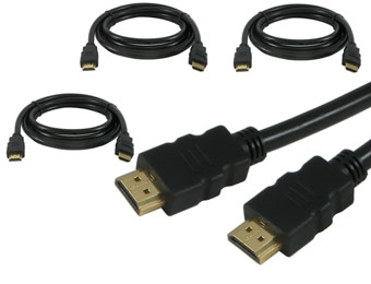 78% Off 3 Pack of 3 Foot Gold Plated HDMI M/M Cables