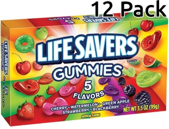 80% off LifeSavers Gummies, 5 Flavor, 3.5-Oz Boxes (Pack of 12)