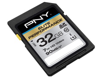 $33 off PNY Pro Elite 32GB SDHC Class 10 Memory Card