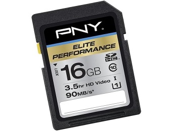 82% off PNY Pro Elite 16GB SDHC Class 10 Memory Card