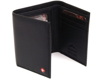 78% off Alpine Swiss Men's Black Lambskin Leather Trifold Wallet