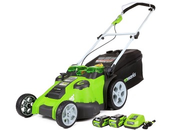 $113 off GreenWorks Twin Force G-MAX 20" Mower, 2 Batteries