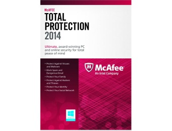 Free McAfee Total Protection 2014 - 1 PC (Product Key Card)
