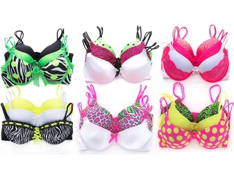 88% off 6-Pack: Native Intimates Underwire Bras, Assorted Colors