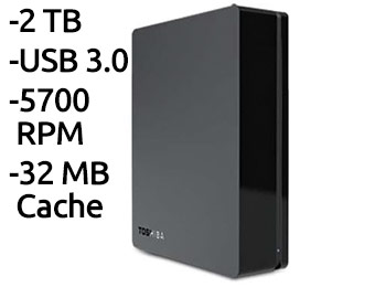 Toshiba Canvio 2TB USB 3.0 External Hard Drive after $30 rebate