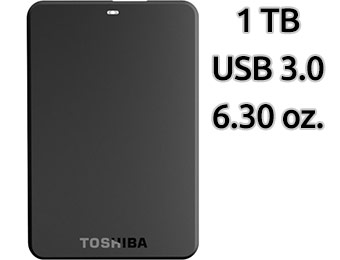 Extra $20 off Toshiba Canvio Basics 1 TB External Hard Drive