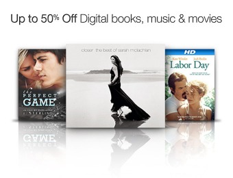 Up to 50% off Digital Books, Music & Movies