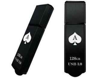 68% off TCELL Poker USB 3.0 Flash Drive 128GB, Ace of Spades