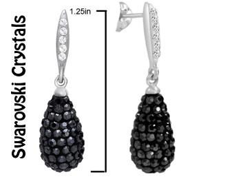 74% Off MLG Jewelry Sterling Silver Earrings w/Swarovski Crystals