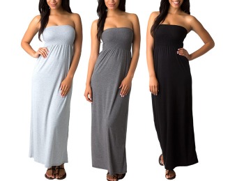 75% off Women's Strapless Maxi Dress, Multiple Colors