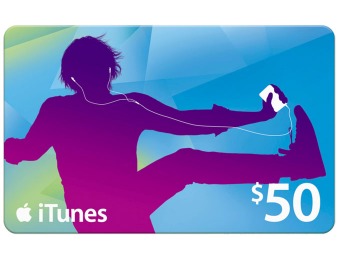 $7.50 off iTunes $50 Gift Card at Staples