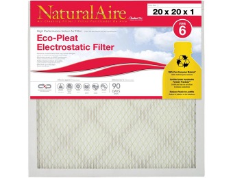 $50 off NaturalAire 16"x25"x1" Eco Pleat FPR 6 Air Filter (Case of 12)