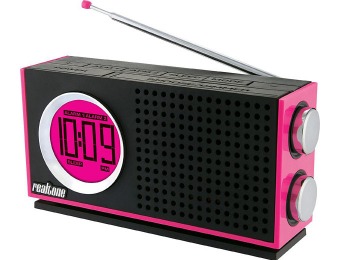 88% off Realtone RT212P AM/FM Portable Dual Alarm Clock Radio