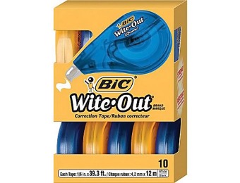 62% off BIC Wite-Out Brand EZ Correct Correction Tape, 10/Pack