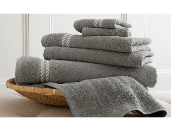 74% off 6-Piece Embroidered 100% Egyptian-Cotton Towel Set, 6 Styles