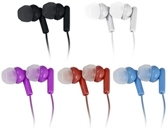 83% off 5-Pack: Vivitar Noise Isolating Earbud Headphones