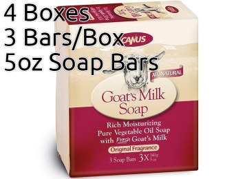 74% off Canus Goat's Milk Rich Moisturizing Soap, Four 3-Ct Boxes