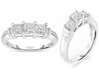 79% off 1.25 CTTW 3-Stone Certified Diamond Ring in 14K Gold