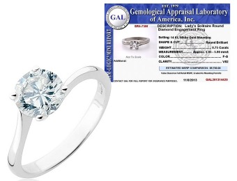 87% off 14K White Gold 3/4 Carat Certified Diamond Ring