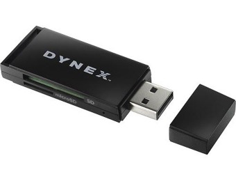 73% off Dynex DX-CR112 USB 2.0 2-in-1 Memory Card Reader