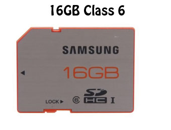 65% Off Samsung 16GB (SDHC) Memory Card, Class 6