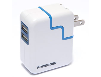 50% Off PowerGen Dual USB 3.1A 15w Travel Wall Charger