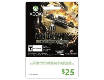 20% off Microsoft $25 Xbox Gift Card - World of Tanks