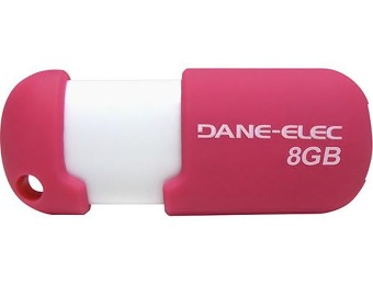 64% off Dane-Elec 8GB USB 2.0 Flash Drive - Pink/White