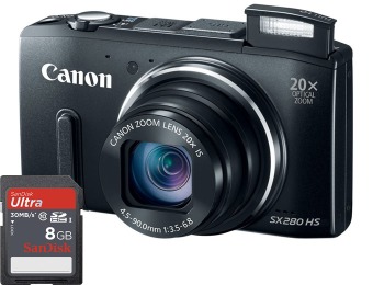 $125 off Canon PowerShot 12.1MP SX280HS + 8GB Memory Card