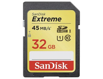 $73 off SanDisk Extreme 32GB SDHC Class 10 UHS-1 Memory Card