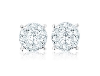 83% off 1.50 Carat T.W. Round Diamond 14K White Gold Earrings