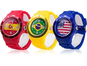 75% off Patriotic Flag Watches – USA, Spain, Brazil, England or Italy