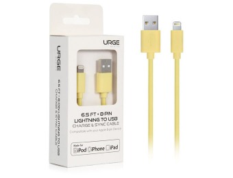 70% off Urge Basics Apple-Certified 6.5' Lightning Cable, Yellow