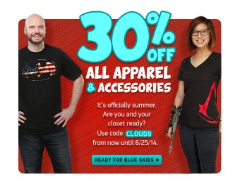 Extra 30% off All Apparel & Accessories at ThinkGeek.com