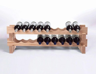 50% off Wine Enthusiast 18-Bottle Stackable Wine Rack Kit - Natural