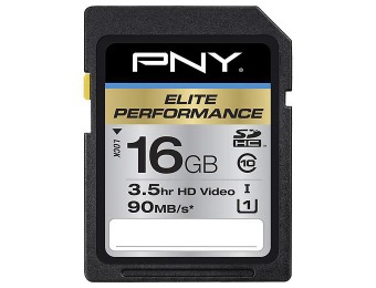 70% off PNY Pro Elite 16GB SDHC Class 10 UHS-1 Memory Card