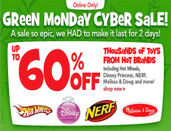 Toys R Us Green Monday Cyber Sale - Up to 60% Off