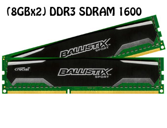 $28 Off Crucial Ballistix Sport (8GBx2) DDR3 1600 Memory