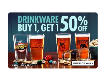 Buy One, Get One 50% off Drinkware at ThinkGeek.com