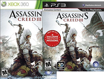 45% off Assassin's Creed III (PS3 / Xbox 360) + 3 $3 Amazon Credits