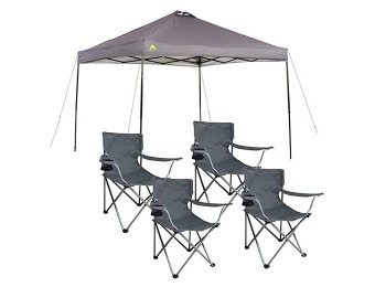 70% off Ozark Trail 10'x10' Straight Leg Canopy with 4 Folding Chairs