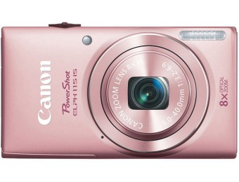 38% off Canon PowerShot ELPH 115 IS 16MP Digital Camera - Pink